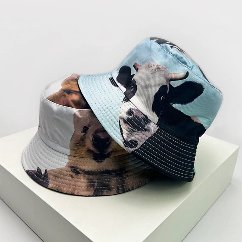 Funny Animal Print Reversible Bucket Hat