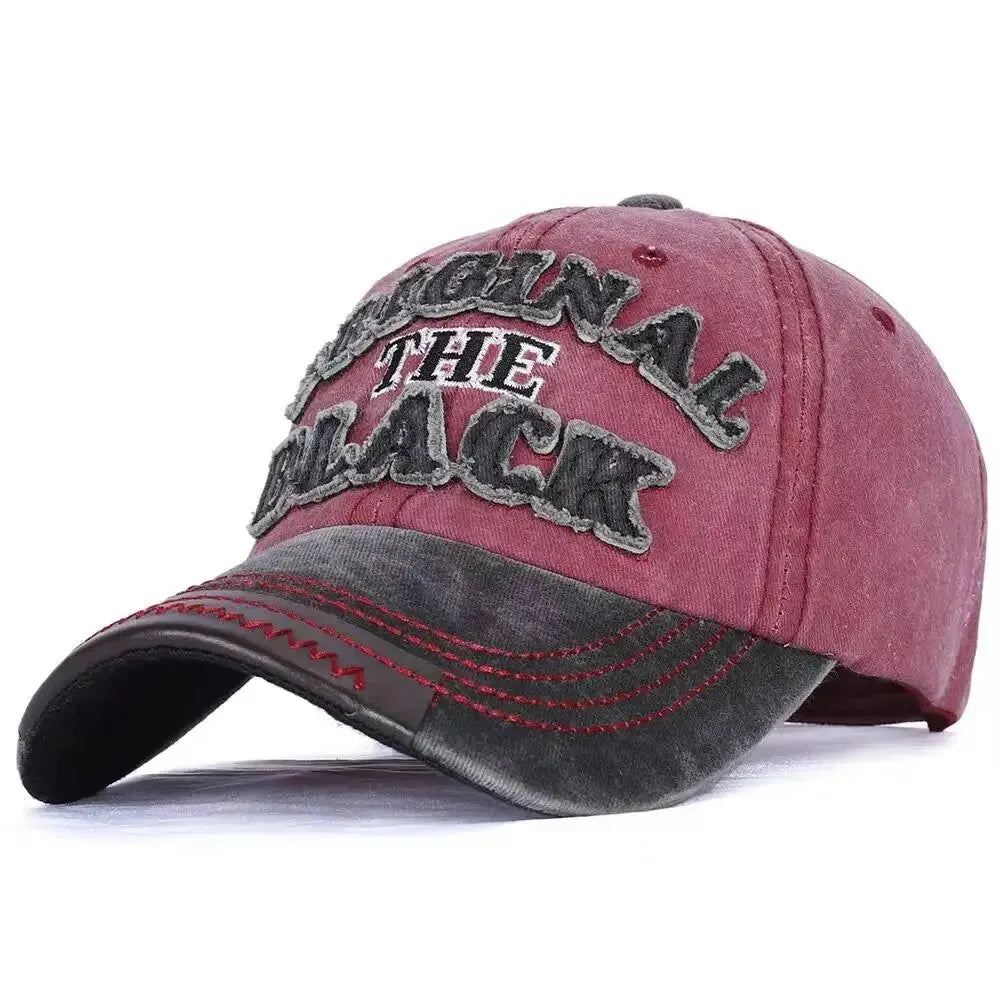 Unisex Vintage Washed Cotton Letter Embroidered Baseball Cap