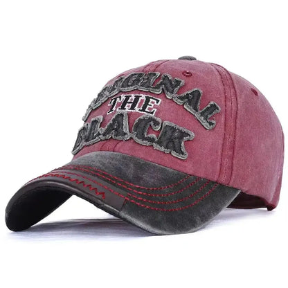 Unisex Vintage Washed Cotton Letter Embroidered Baseball Cap