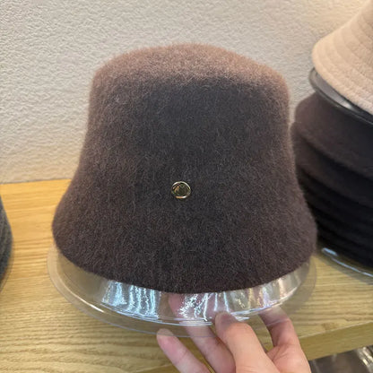 Japanese Rabbit Fur Wool Blend Bucket Hat