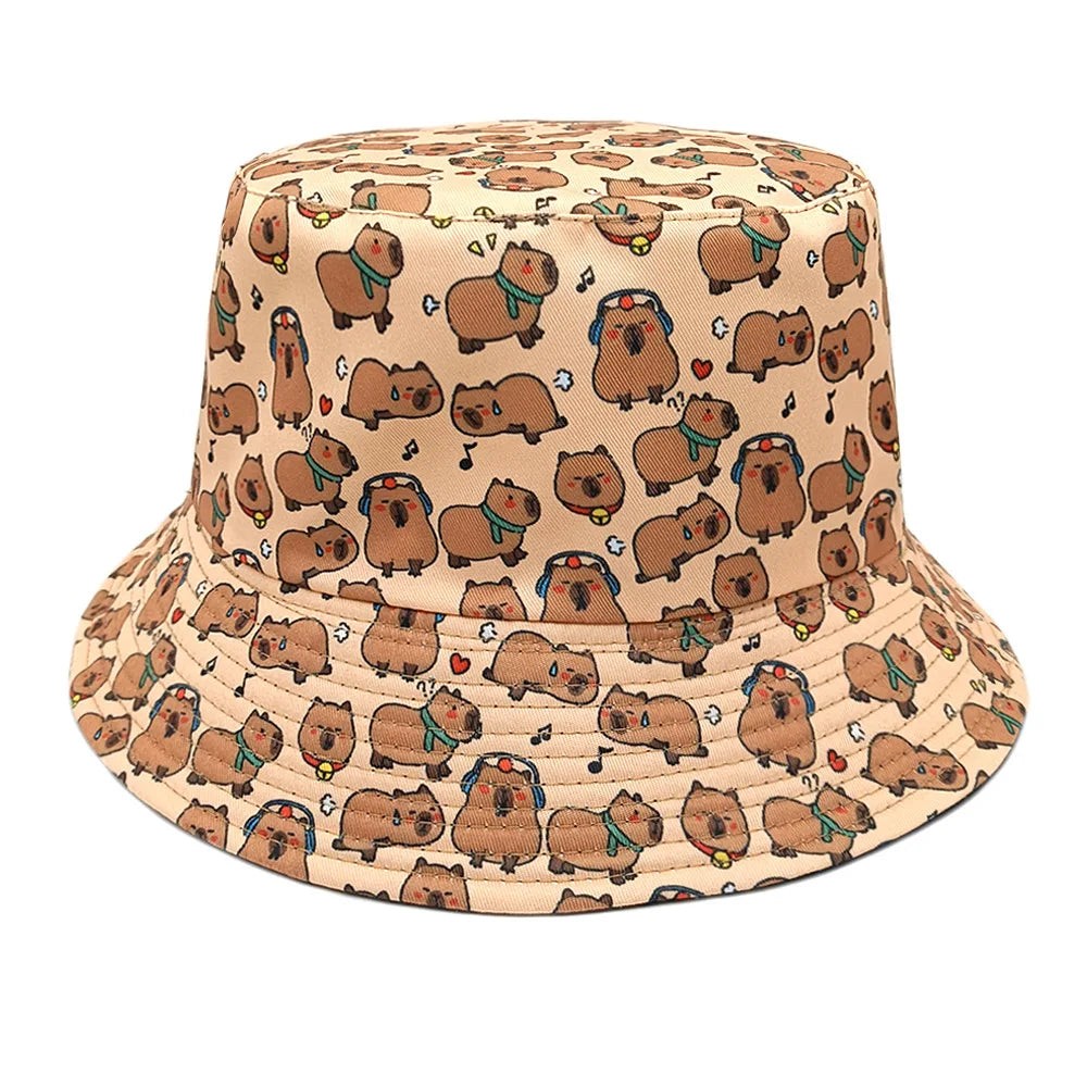 Cartoon Capybara Bucket Hat