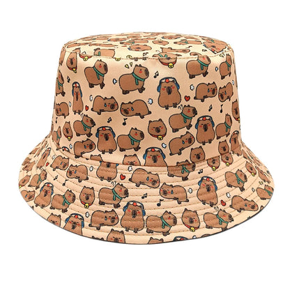 Cartoon Capybara Bucket Hat