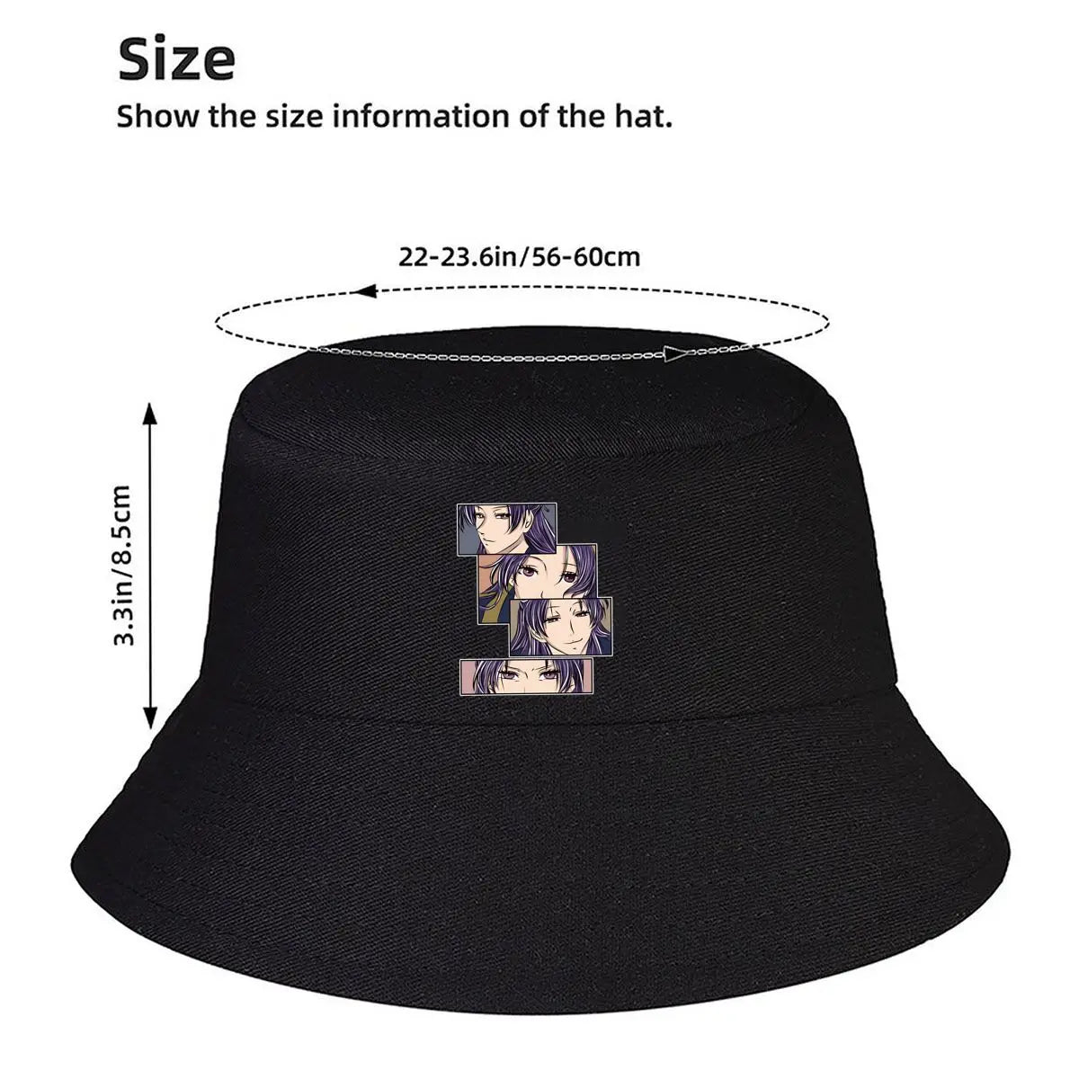 Anime Purple Haired Character Panel Bucket Hat