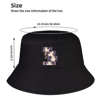 Anime Purple Haired Character Panel Bucket Hat
