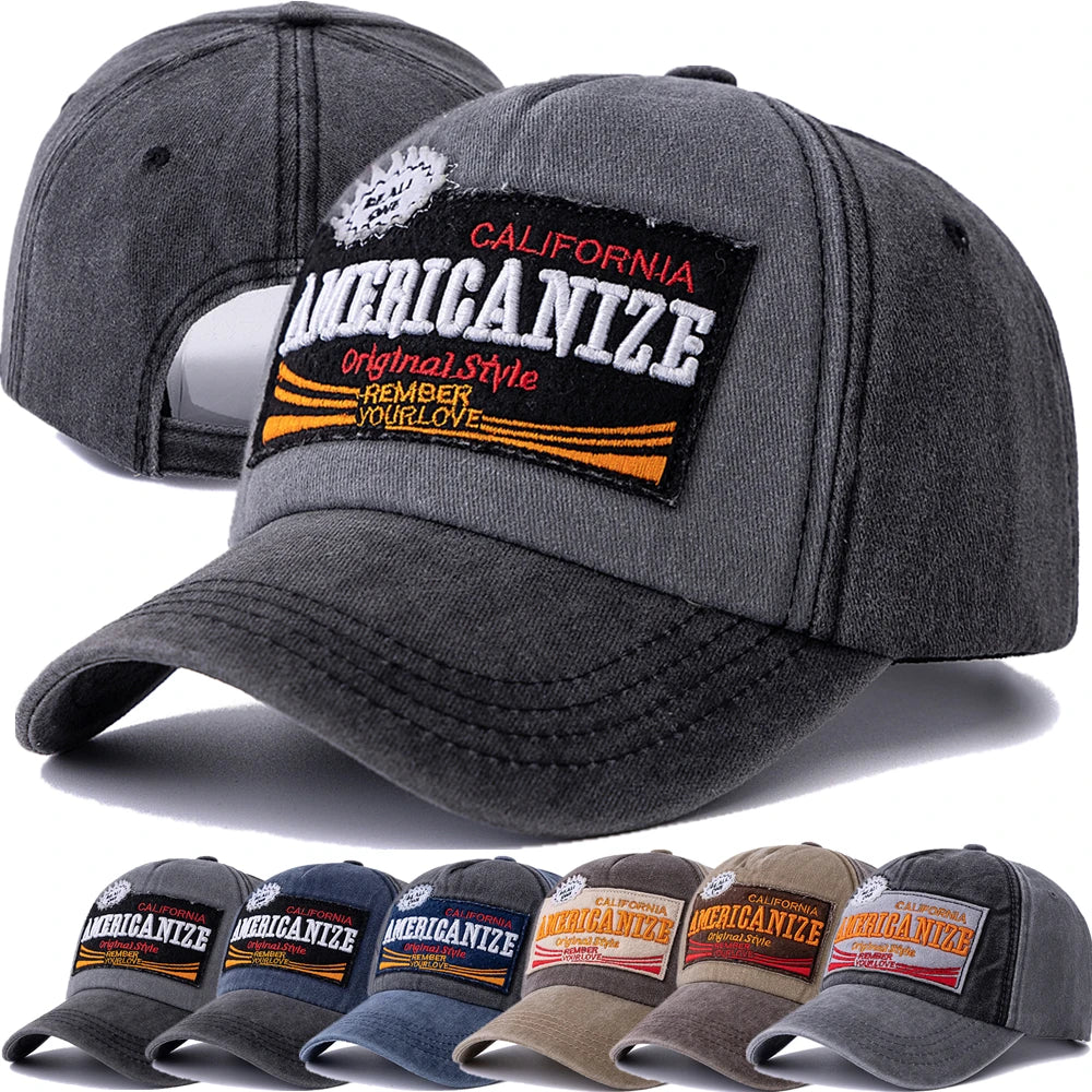 Washed Cotton Vintage Letter Dad Baseball Cap