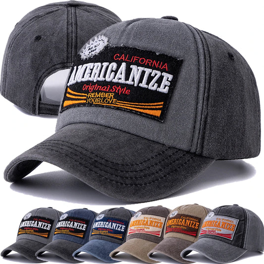 Washed Cotton Vintage Letter Dad Baseball Cap