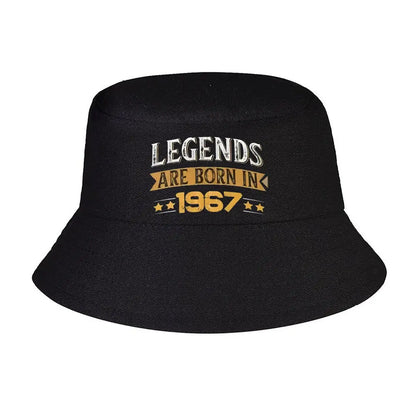 Vintage 1967 Legend Birthday Text Bucket Hat