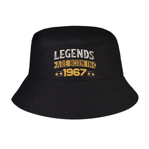 Vintage 1967 Legend Birthday Text Bucket Hat