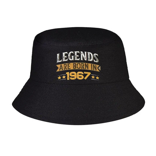 Vintage 1967 Legend Birthday Text Bucket Hat