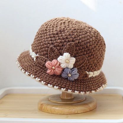Women’s Flower Lined Wool Knit Bucket Hat
