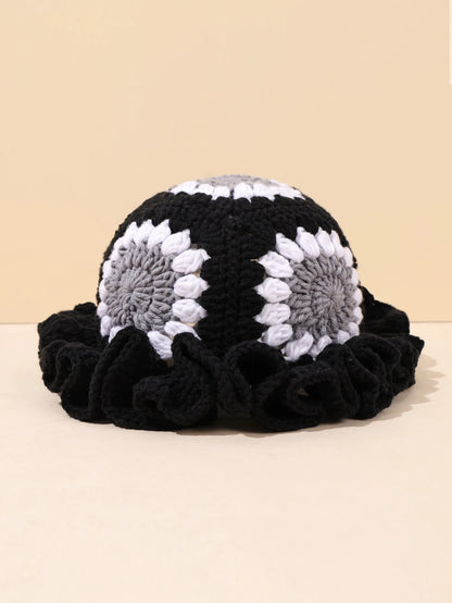 Vintage Spliced Crochet Winter Bucket Hat