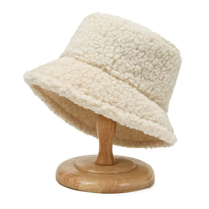 Winter Lamb Wool Fisherman Bucket Hat