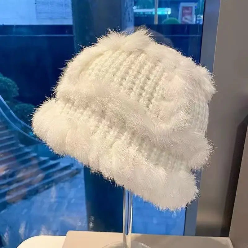 Women’s Faux Mink Plush Winter Bucket Hat