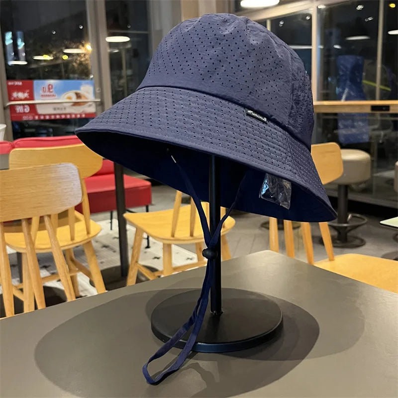 Summer Mesh UV Windproof Lightweight Bucket Hat