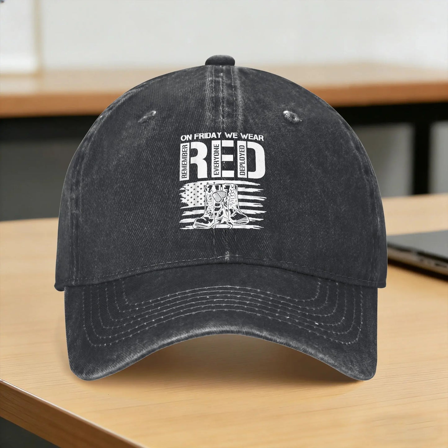 Friday Red Military Support Flag Baseball Cap