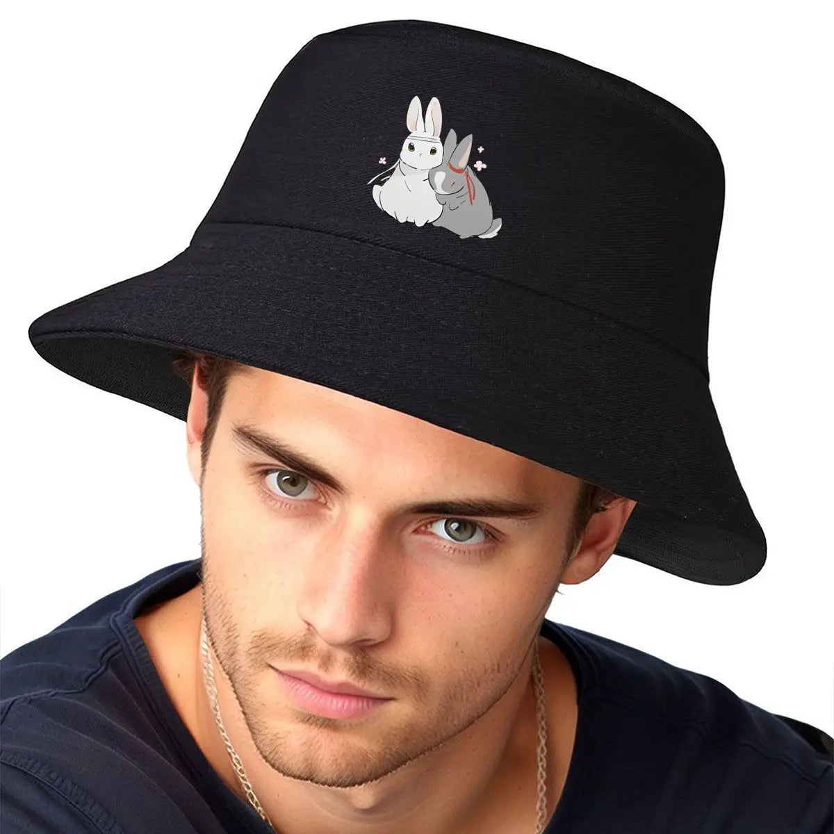 Wangxian Cute Couple Bunnies Fan Art Bucket Hat