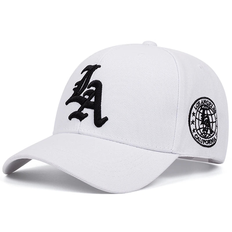 LA Letter Earth Embroidery Baseball Cap