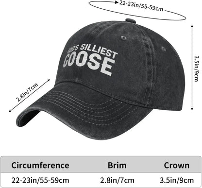 Gods Silliest Goose Distressed Denim Baseball Cap