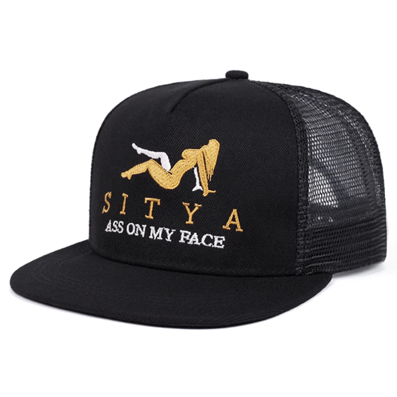 Creative Letter Embroidery Street Snapback Cap