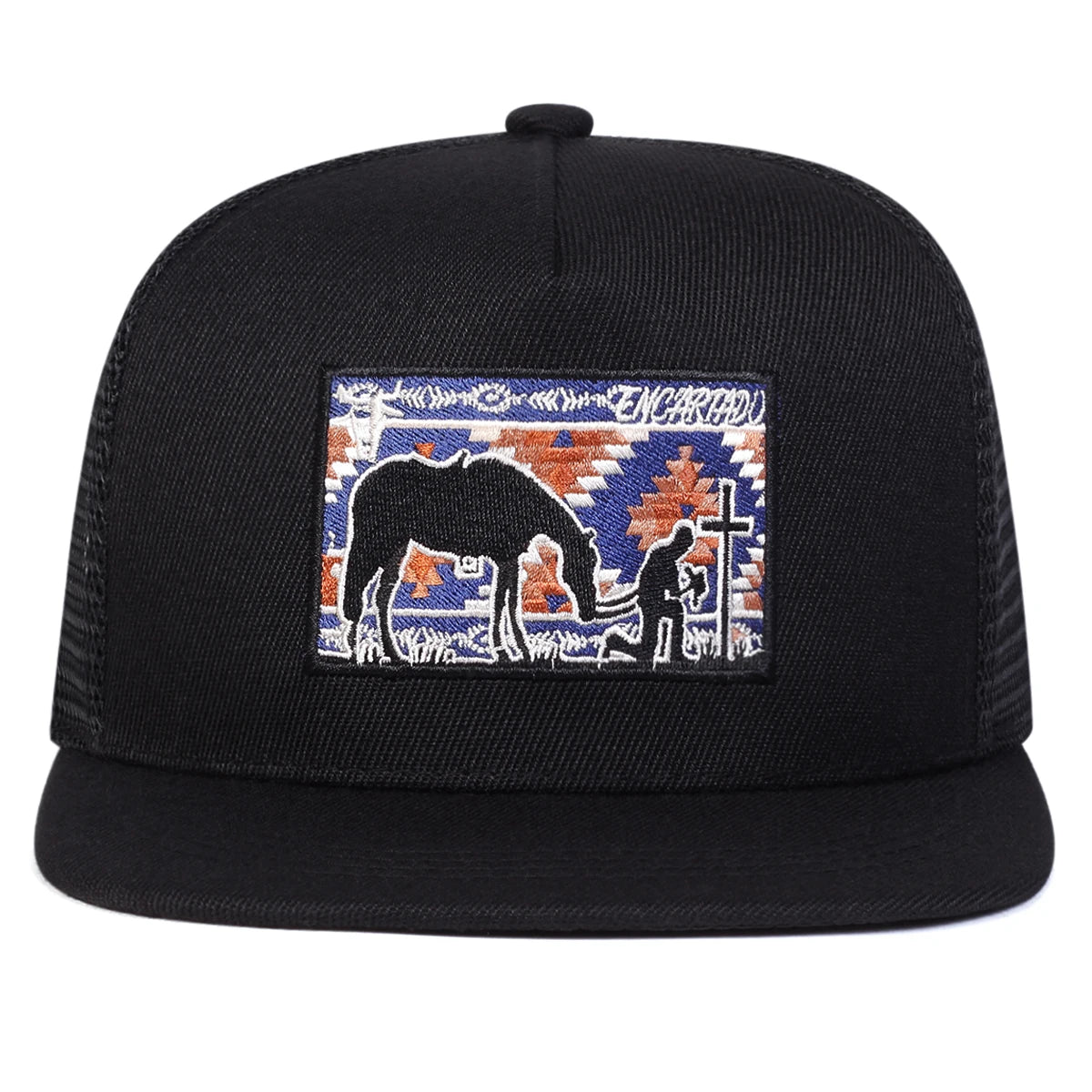Unisex Horse Cross Embroidery Hip-hop Net Hats