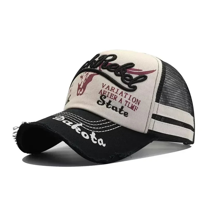 Unisex Vintage Cow Head Embroidered Baseball Cap