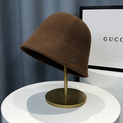 Japanese Wool Knitted Winter Bucket Hat
