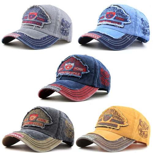 Unisex Washed Cotton Letter Adjustable Baseball Cap