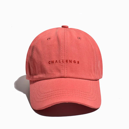 Challenge Letter Soft Cotton Baseball Cap