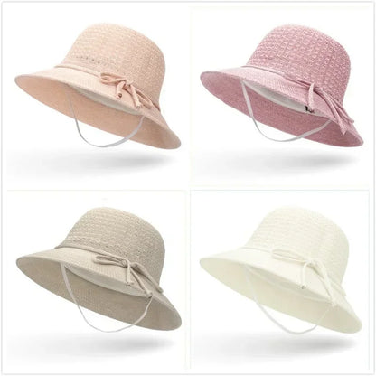 Women Braided Beach Sunshade Bucket Hat