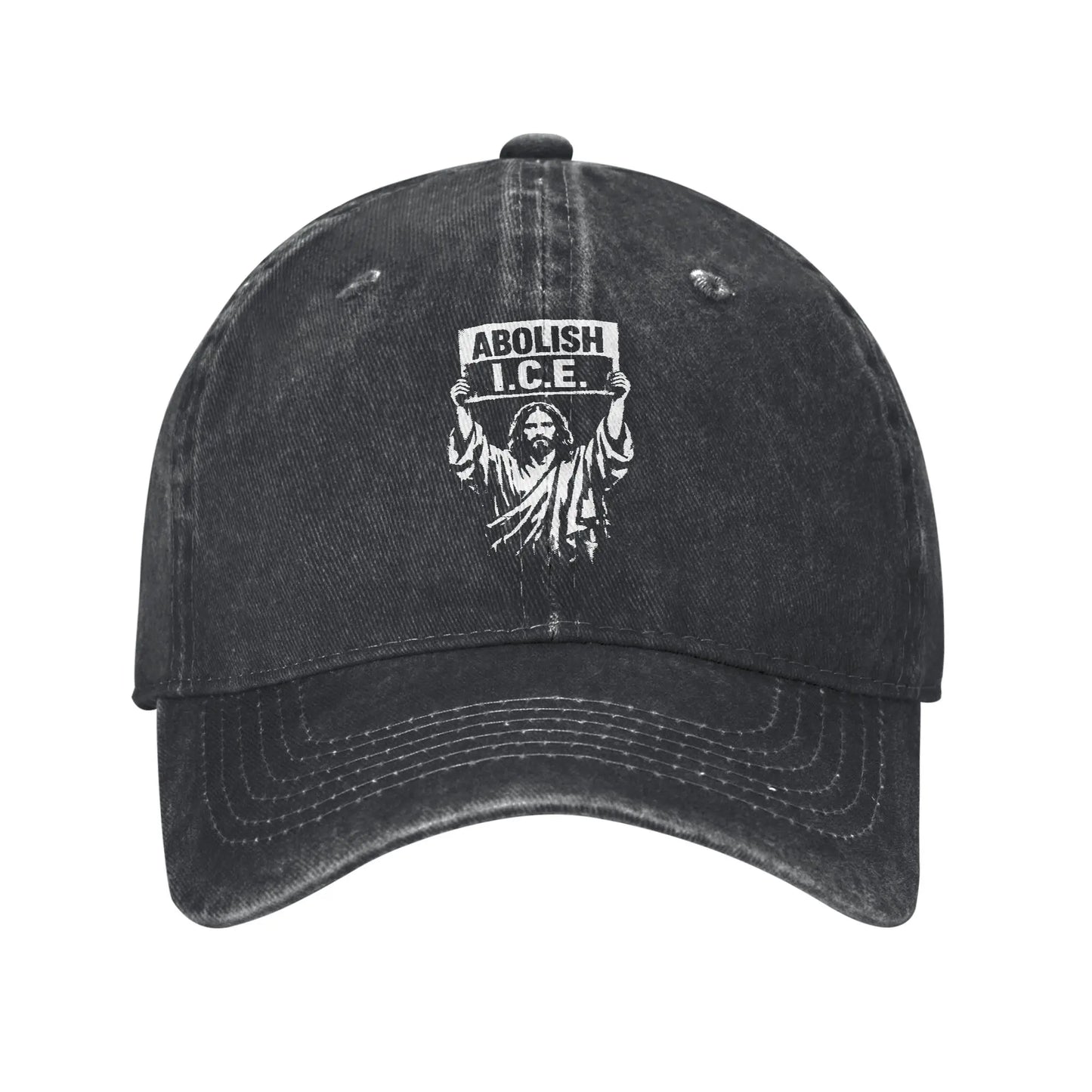 Abolish ICE Arresting Jesus Distressed Washed Baseball Cap