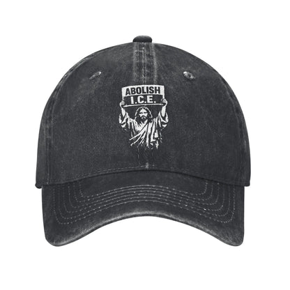 Abolish ICE Arresting Jesus Distressed Washed Baseball Cap