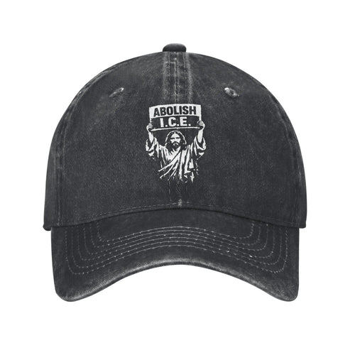 Abolish ICE Arresting Jesus Distressed Washed Baseball Cap