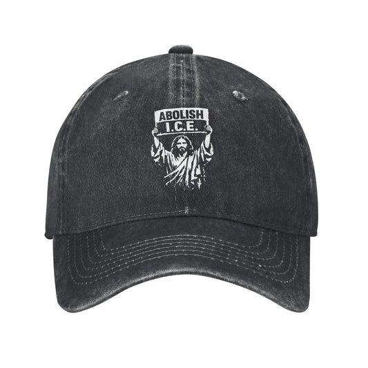 Abolish ICE Arresting Jesus Distressed Washed Baseball Cap