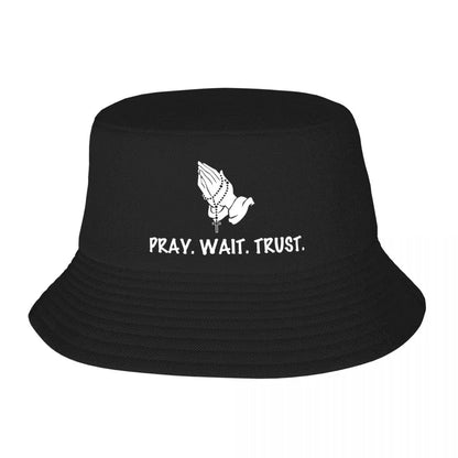 Pray Wait Trust Christian Bucket Hat
