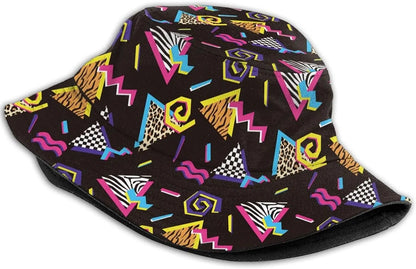 Retro Vintage Geometric Leopard Print Bucket Hat