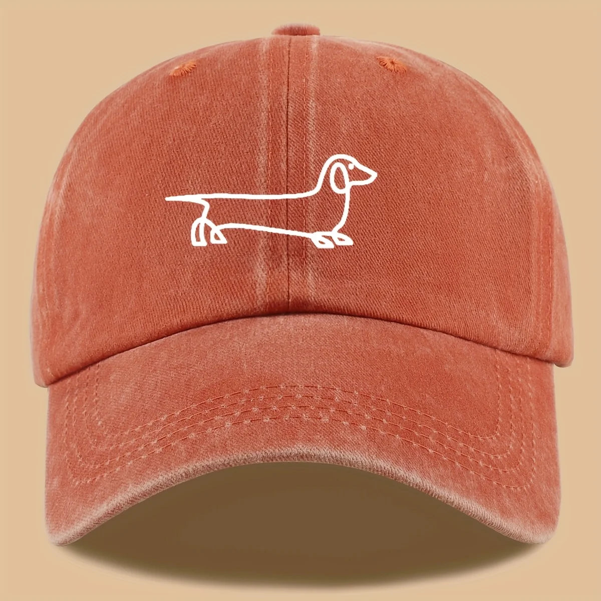 Simple Dog Print Travel Baseball Cap