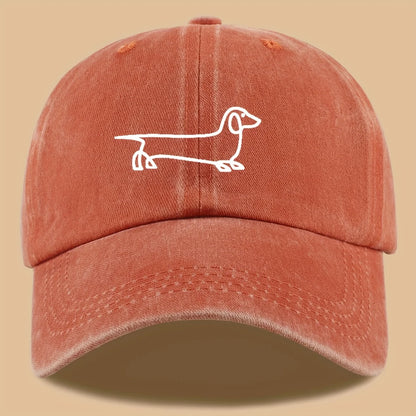 Simple Dog Print Travel Baseball Cap