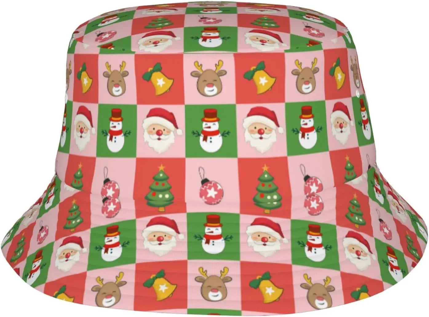 Retro Christmas Poster Print Bucket Hat