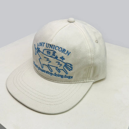 New Unisex Niche Unicorn Letters Embroidery Baseball Hats Flat Eave