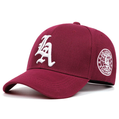 LA Letter Earth Embroidery Baseball Cap