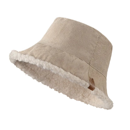 Reversible Corduroy Winter Bucket Hat