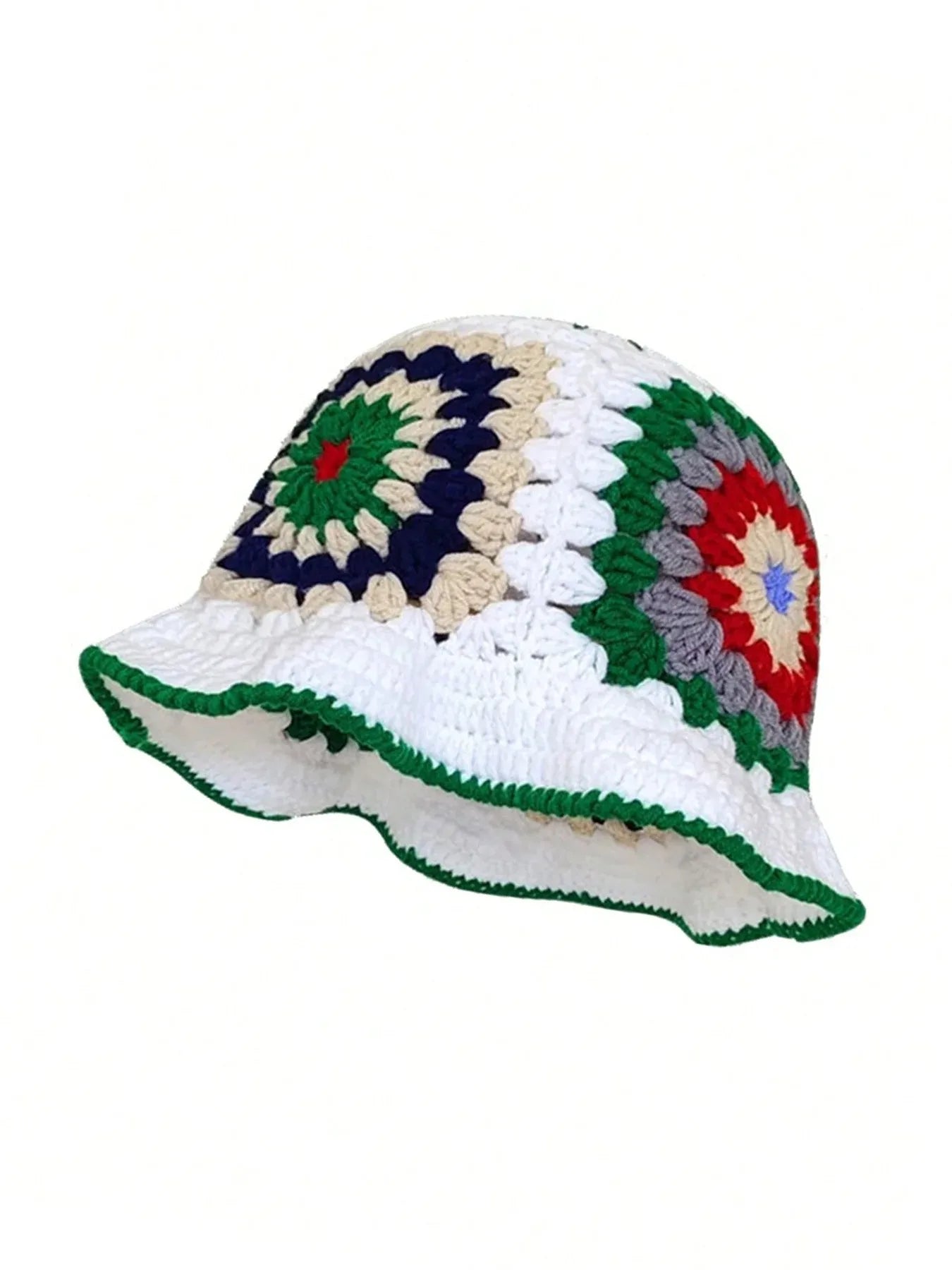 Handmade Crochet Floral Knit Foldable Bucket Hat