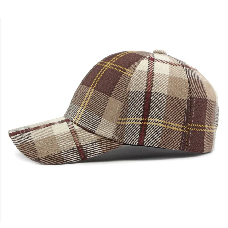 Classic Houndstooth Vintage Plaid Baseball Cap