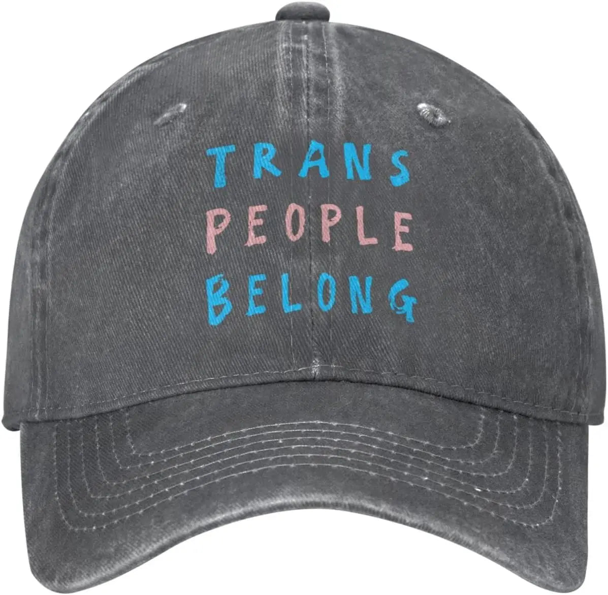 Trans People Belong Washed Cotton Baseball Cap
