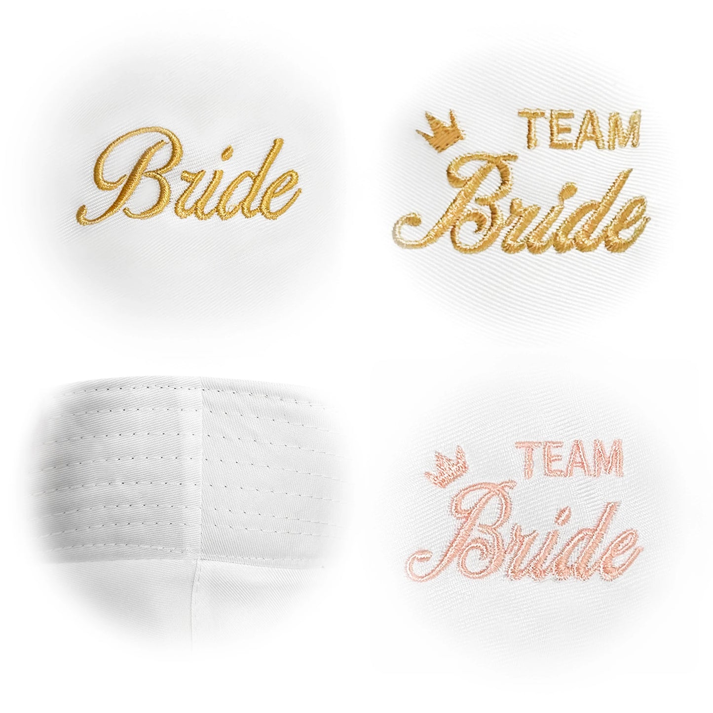 Groom Bride Team Embroidered Wedding Bucket Hat
