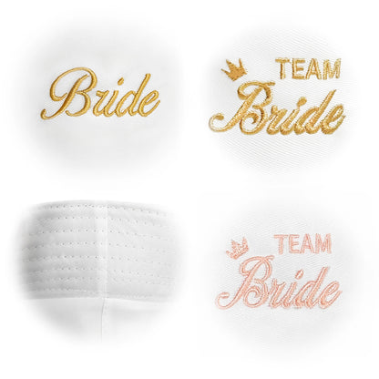 Groom Bride Team Embroidered Wedding Bucket Hat