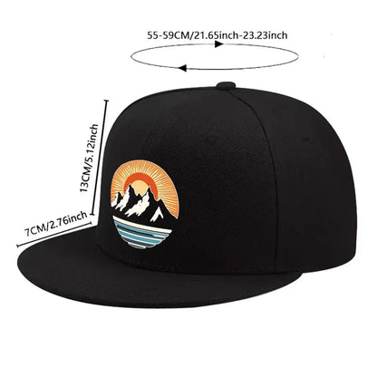 Mountain Sunset Graphic Unisex Snapback Cap