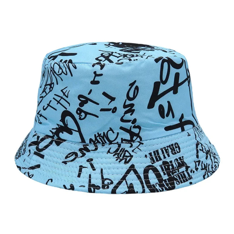Unisex Reversible Number Graffiti Bucket Hat