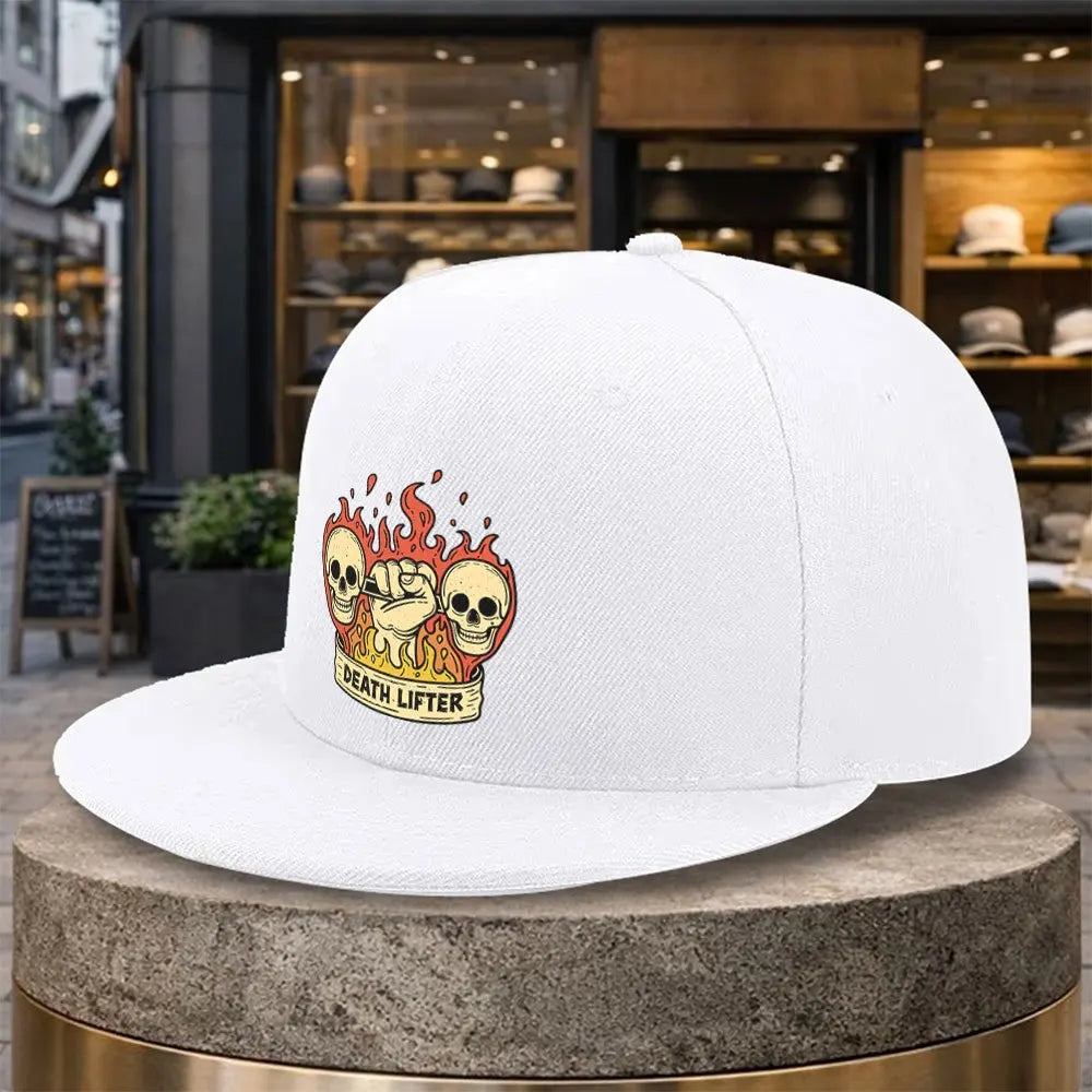 Death Lifter Skulls Flat Brim Snapback Cap
