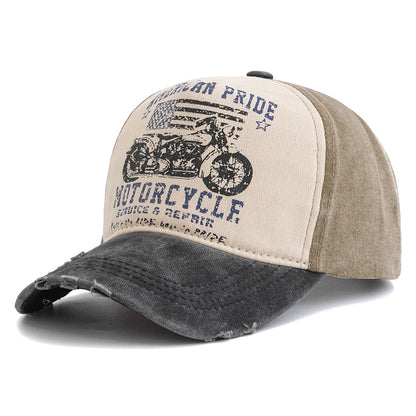 Motorcycle Print Hip Hop Snapback Cap